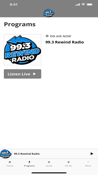 99-3 REWIND Radio Screenshot