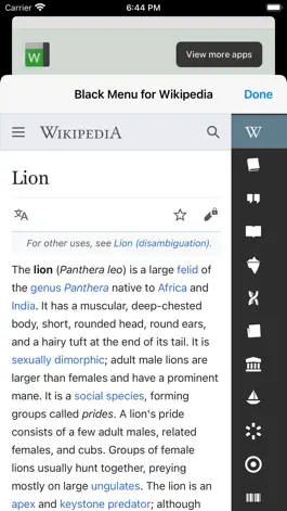 Game screenshot Black Menu for Wikipedia mod apk