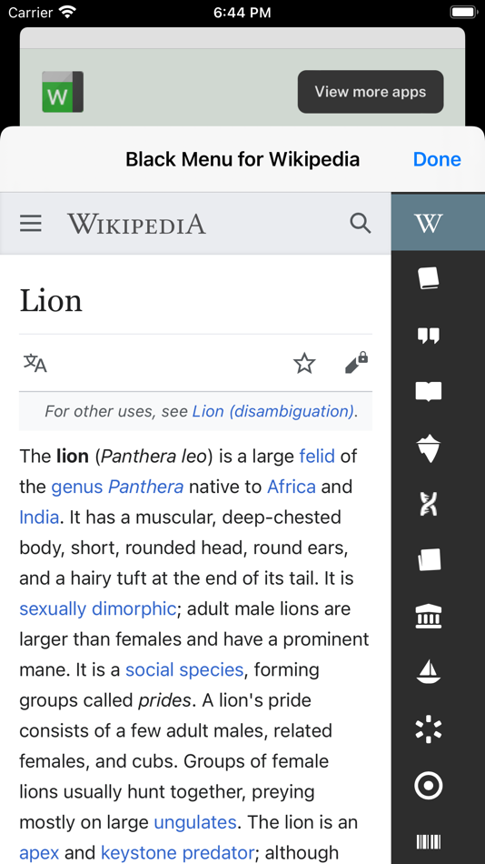 Black Menu for Wikipedia - 6.1.4 - (macOS)