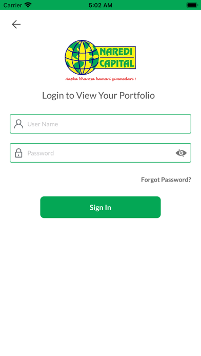 Naredi Capital Financial Screenshot