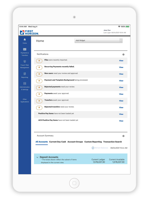 First Horizon Treasury Connect