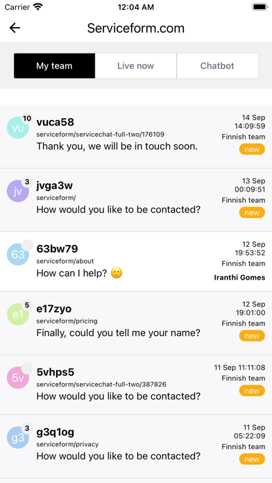 Serviceform Screenshot
