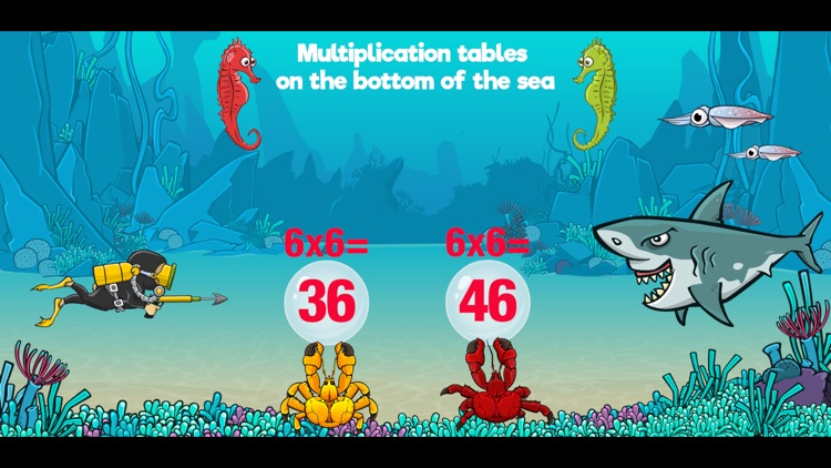 Times tables inside the sea