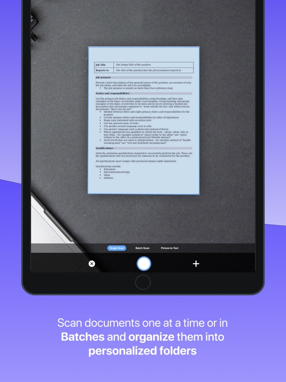 Air Scan Document Scanner OCR iPad screenshot 3 - Productivity app