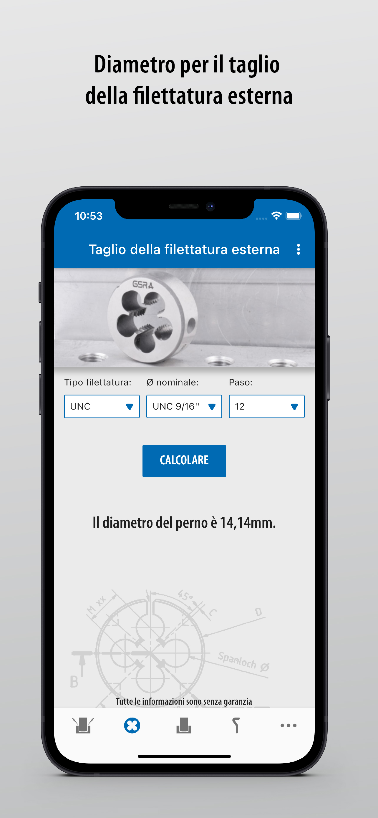 Calcolatore di Filettatura