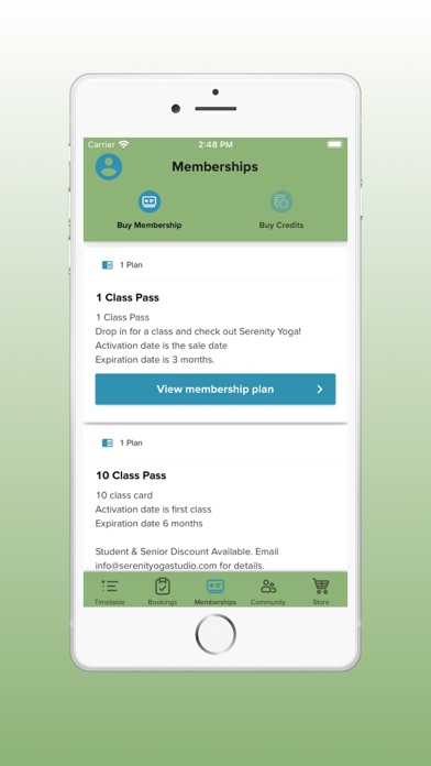 Serenity Yoga Studio Screenshot