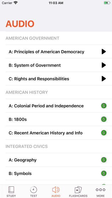 USA Citizen Test Screenshot