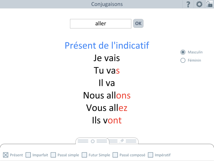 Outils école  Conjugaisons