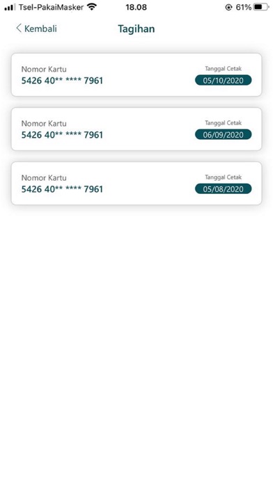 BNI Credit Card Mobile Screenshot