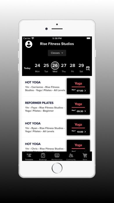Rise Fitness Studios Screenshot