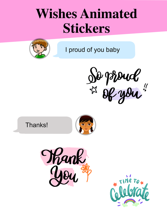 Animated Wishes Stickers Packのおすすめ画像1