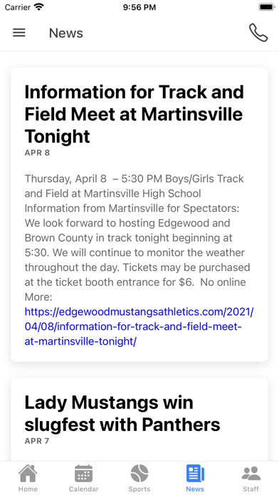 Edgewood Mustangs Athletics Screenshot