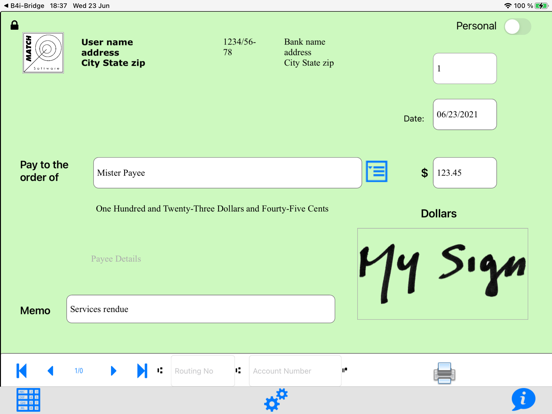 Screenshot #4 pour Check Writer Basic