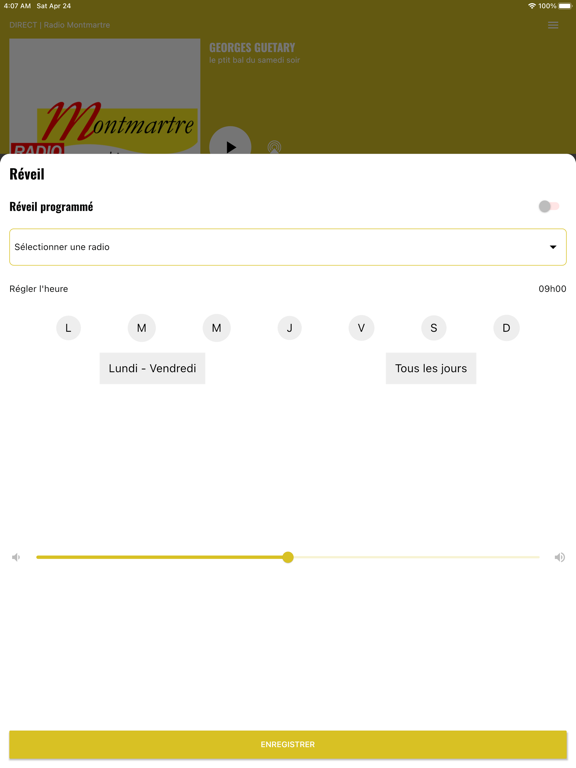 Ecouter Radio Montmartre iPad screenshot 4 - Music app