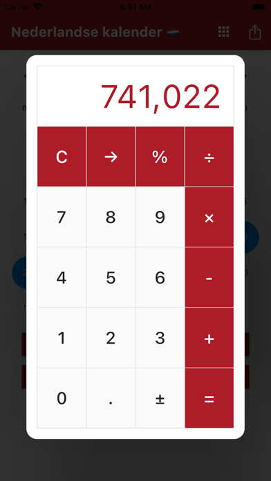 Nederlandse Kalender 2024 Screenshot