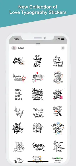 Game screenshot Love Typography Stickers apk