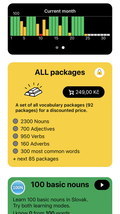 Slovak Vocabulary Screenshot