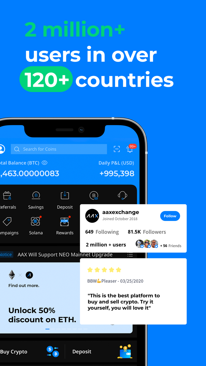 AAX - Trade Crypto, BTC, ETH