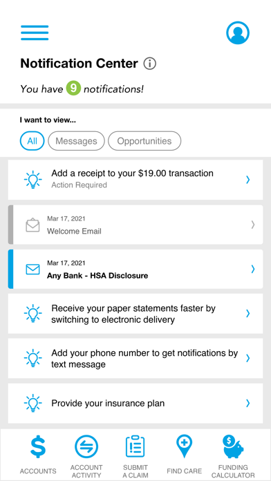 MBH Spending Account Screenshot