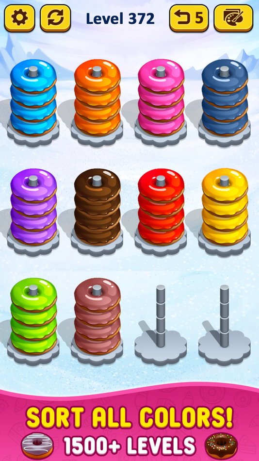 #4. Color Stack it 3d - donut sort (iOS) 来自: Bhavana Ponkiya