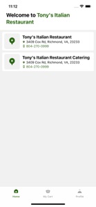 Tony's Italian Restaurant screenshot #2 for iPhone