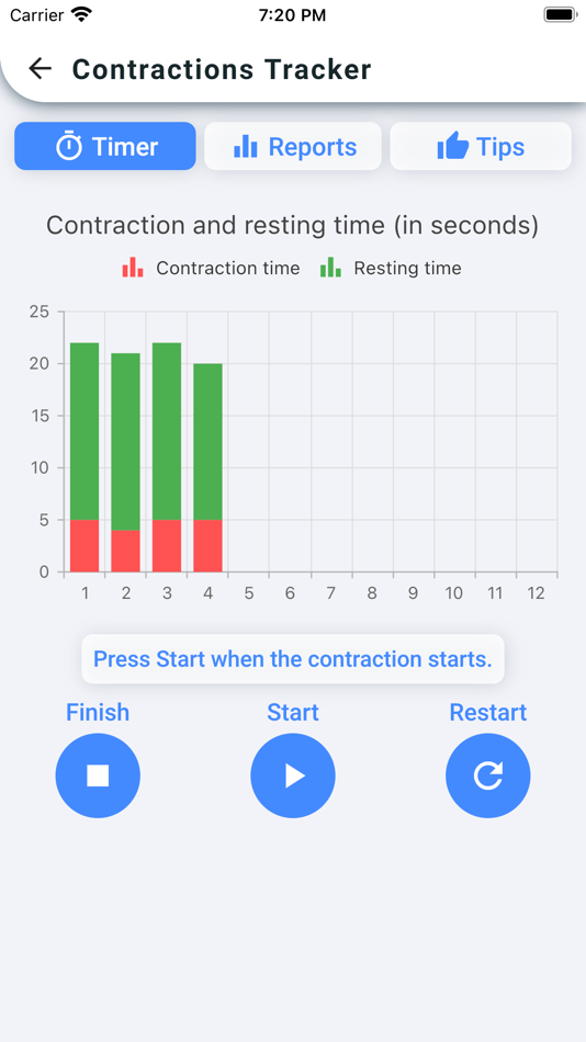#1. Contractions Tracker! (iOS) بواسطة: My Pregnancy and Baby Tracker