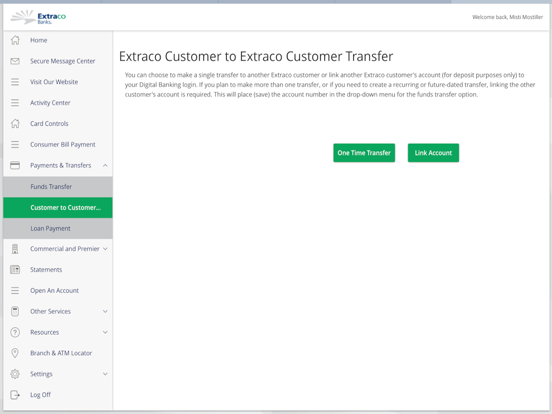 Extraco eBank iPad screenshot 6 - Finance app