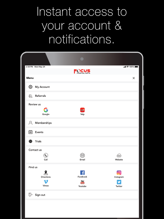 Focus Martial Arts iPad screenshot 5 - Health & Fitness app