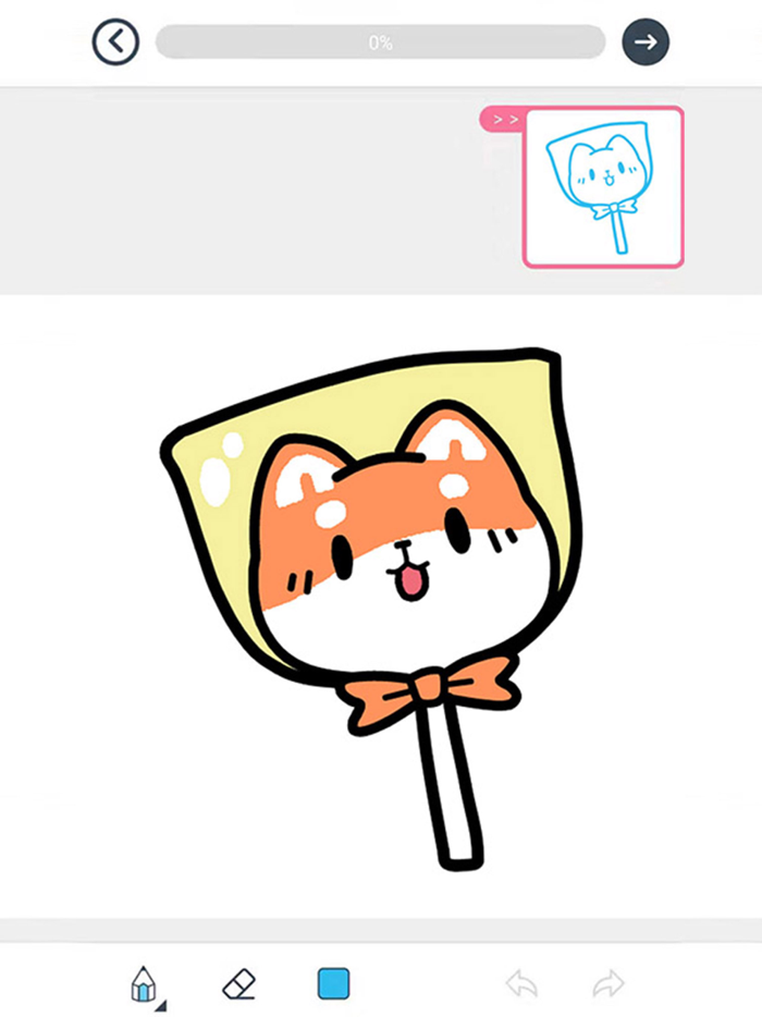 漫芽糖简笔画-二次元绘画填色涂鸦