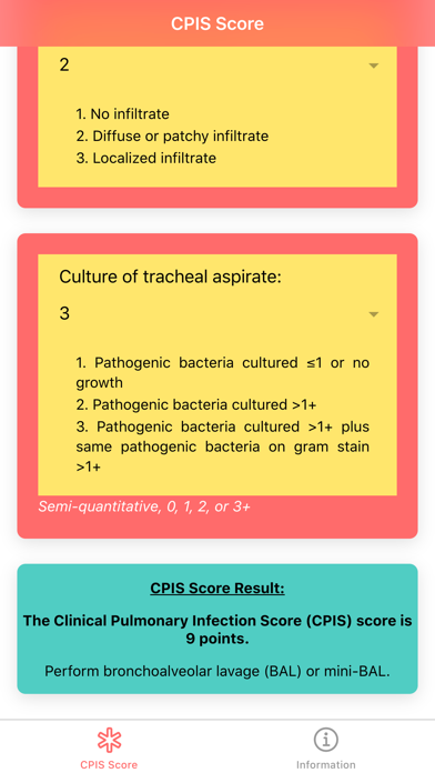 Pneumonia CPIS Score Screenshot