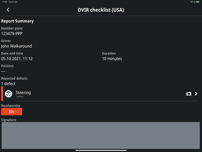 WEBFLEET Vehicle Check