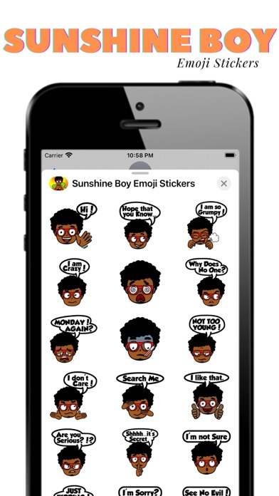 Screenshot 3 of Sunshine Boy Emoji Stickers App