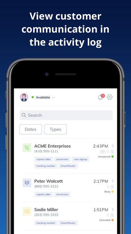 CallTrackingMetrics Agent App