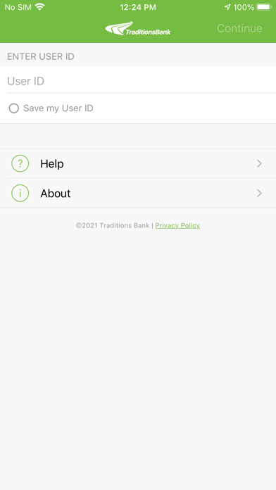 Traditions Credit Card Screenshot