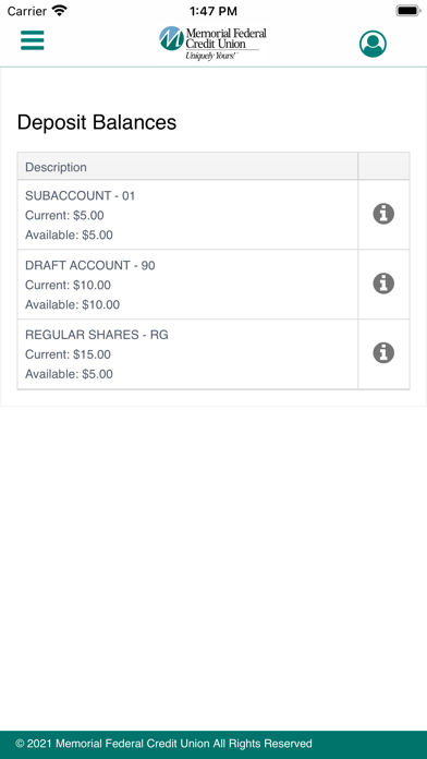 Memorial FCU Gulfport MS Screenshot