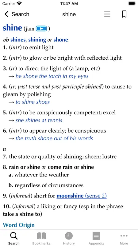 Collins English Dictionary screenshot 1 of 5