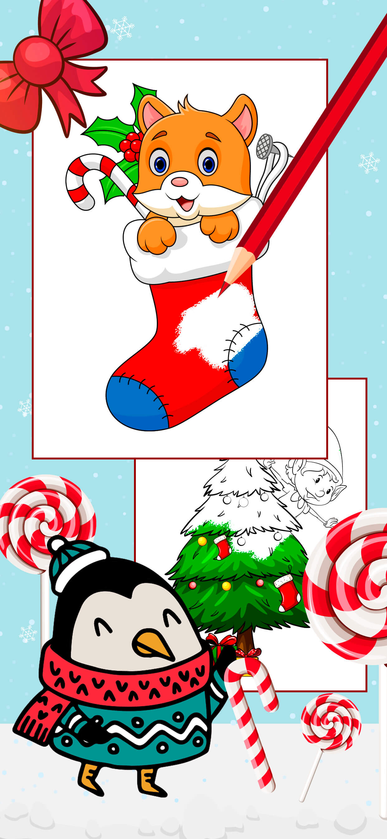 Christmas, coloring pages book