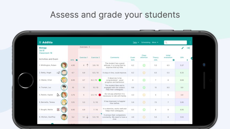 Additio App, Teacher gradebook screenshot-0