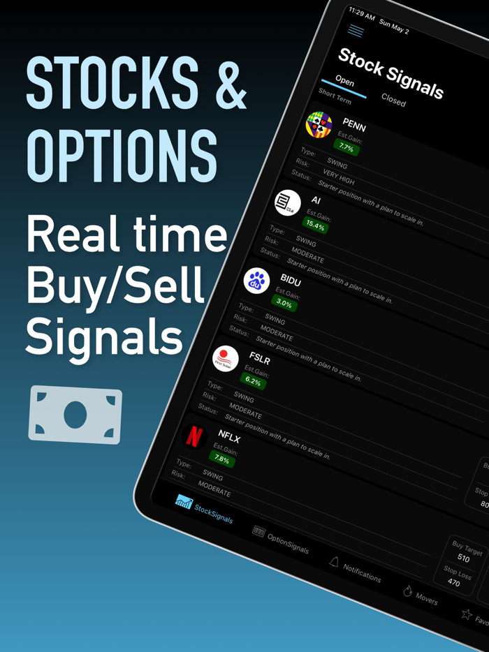 Trade Signals - Stocks Options
