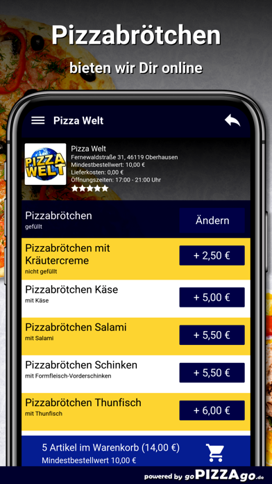 Pizza-Welt Oberhausen Screenshot