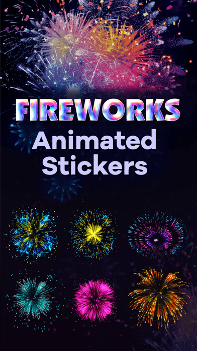Screenshot #1 pour Animated Fireworks: Stickers
