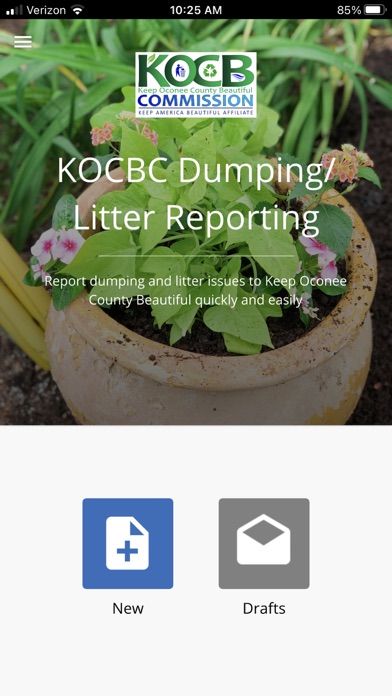 KOCBC Dumping/Litter Reporting Screenshot