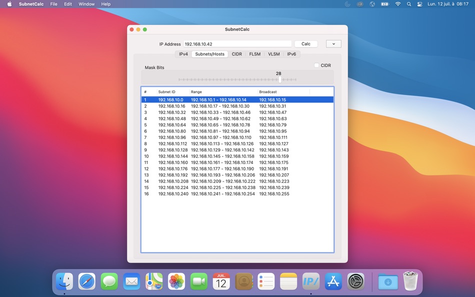 #3. SubnetCalc (macOS) 由: Julien Mulot