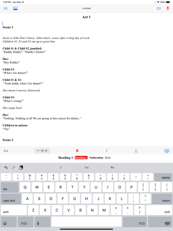 WritingPal iPad screenshot 1 - Productivity app