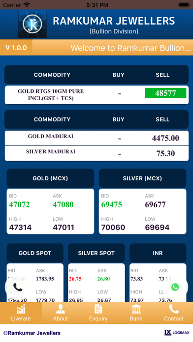 Ramkumar Bullion Screenshot