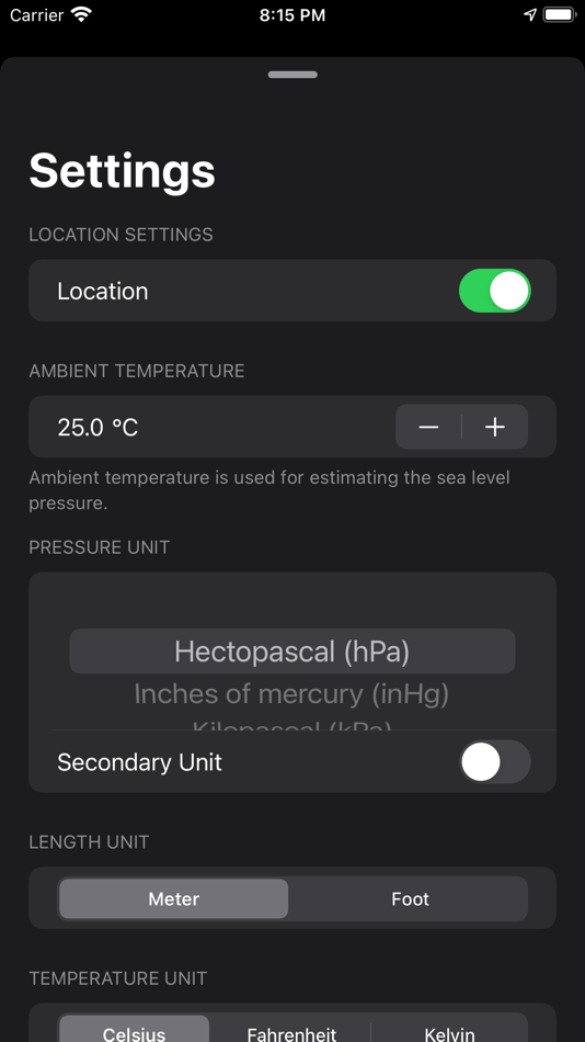 #2. Barometer for Watch (iOS) By: Bangyan Chu