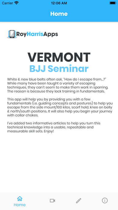 Vermont BJJ Seminar Screenshot