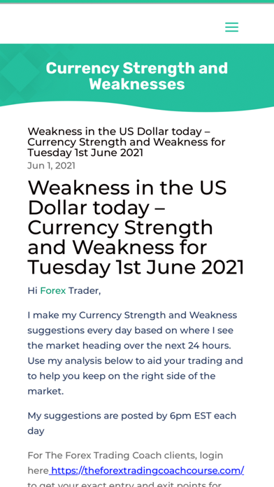The Forex Trading Coach Mobile Screenshot