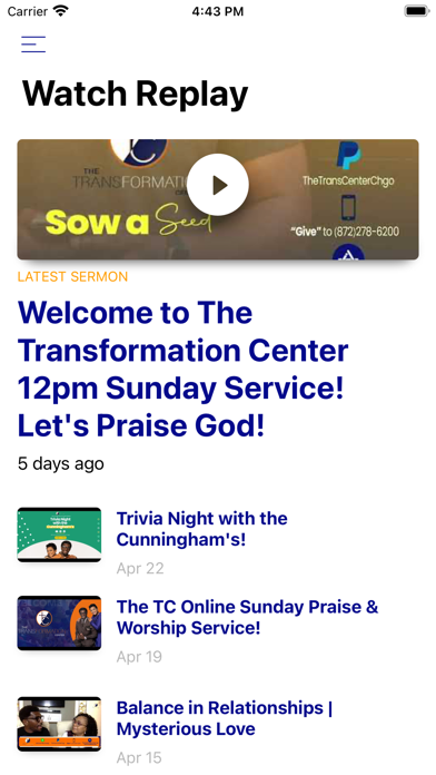 Transformation Center Chicago Screenshot