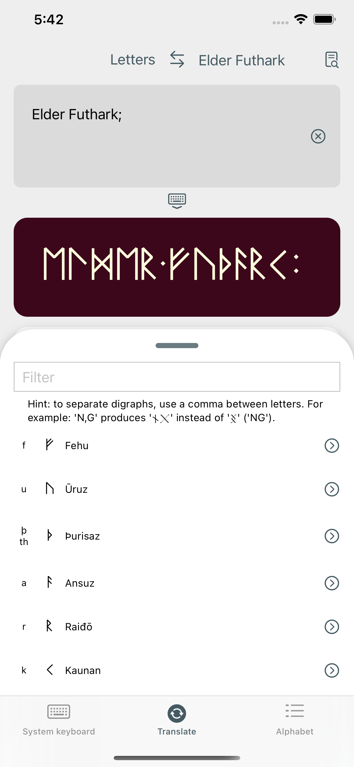 Write in Runic
